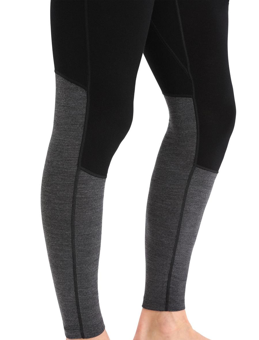 Black / Jet Heather Icebreaker Merino 260 ZoneKnit™ Merino Men's Leggings | AU 1130RVDW